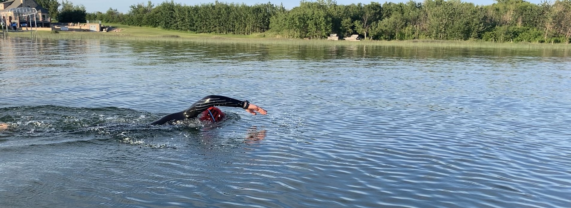 Swimmer in lake